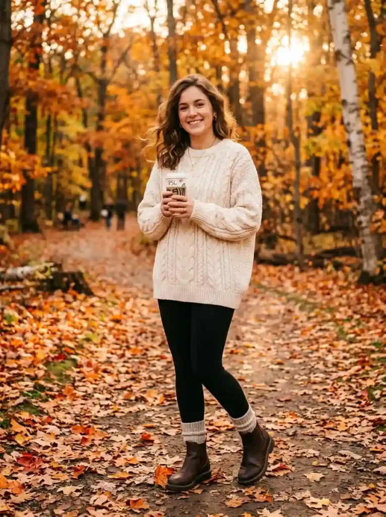 Oversized Knit Sweater with Leggings