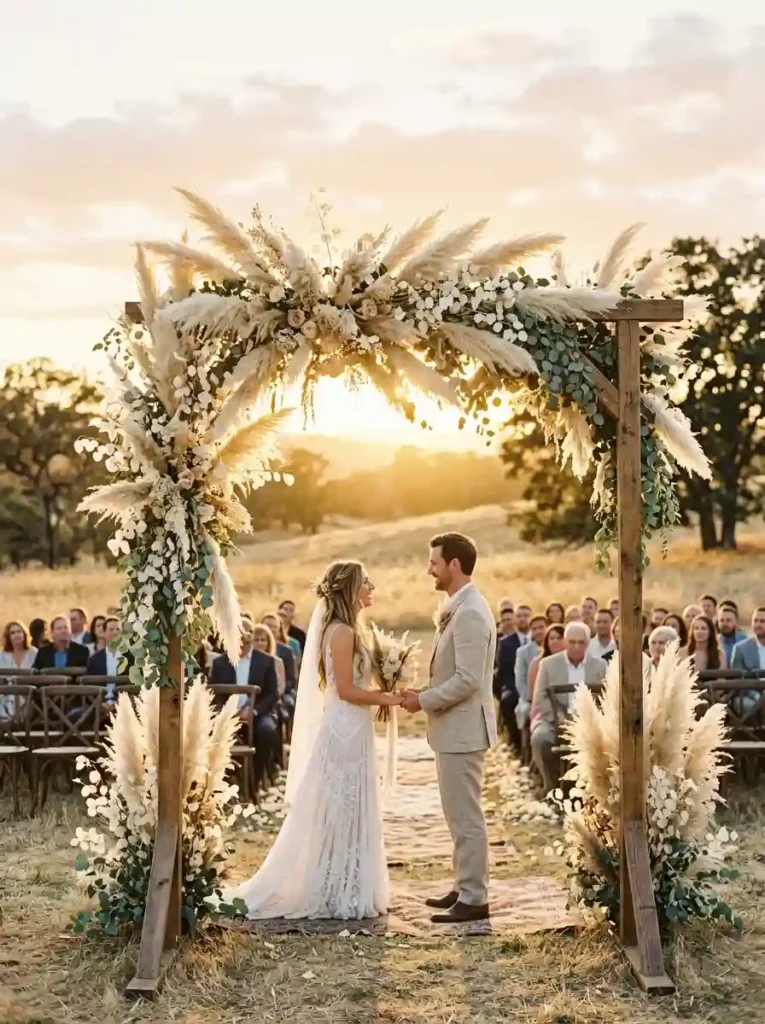 Pampas Grass Ceremony Arch