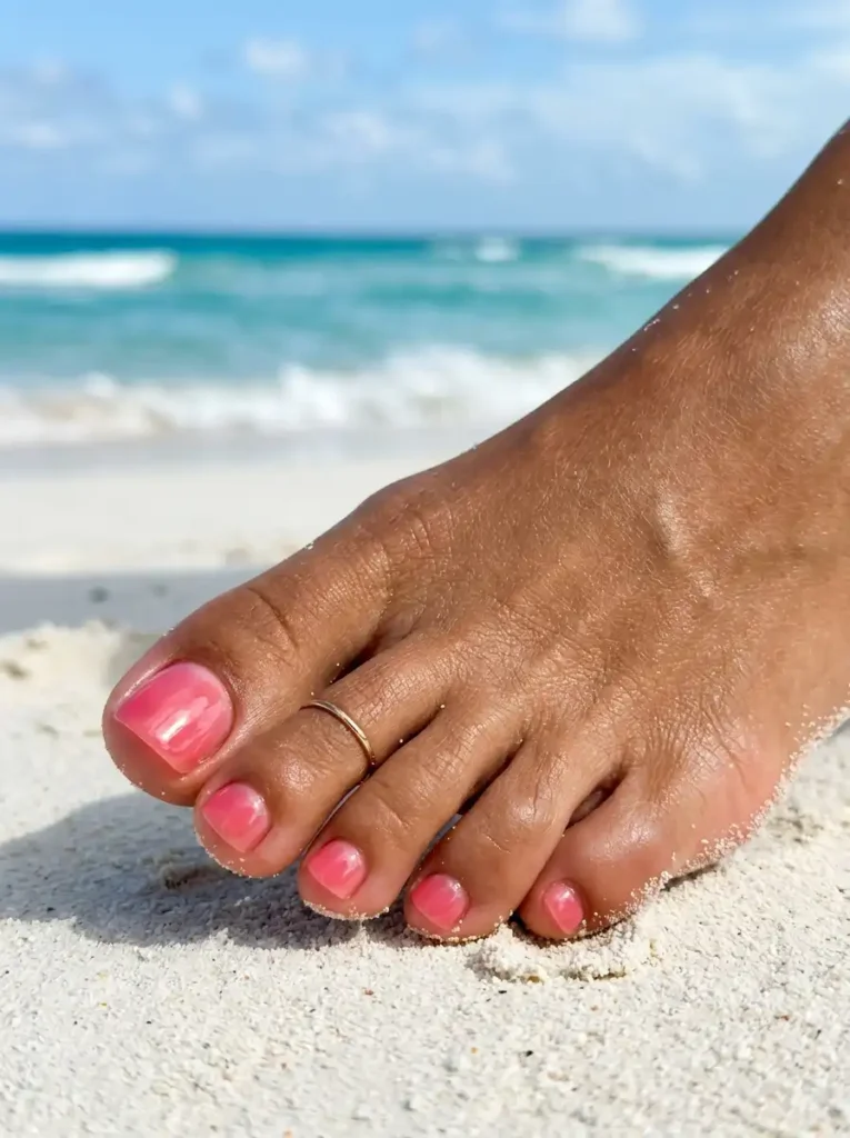 Watermelon Pink Glazed Toes