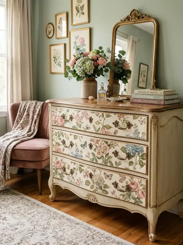 Decoupage Furniture Drawer Fronts