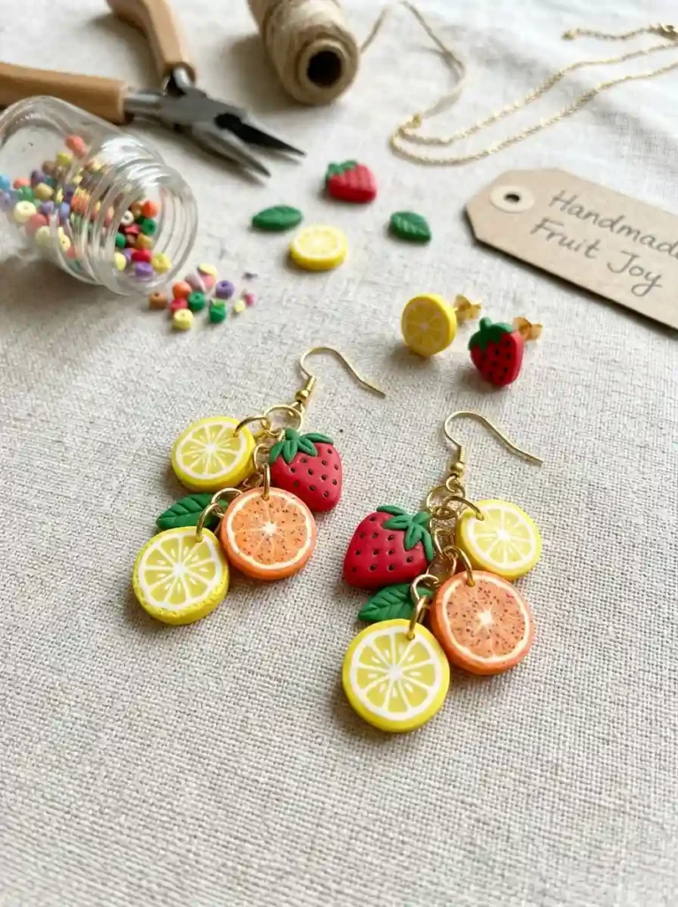 Polymer Clay Fruit Earrings