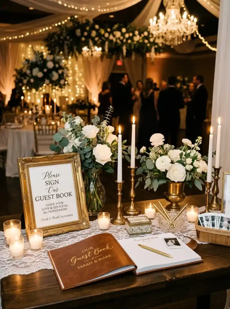 Decorative Wedding Guest Book Table
