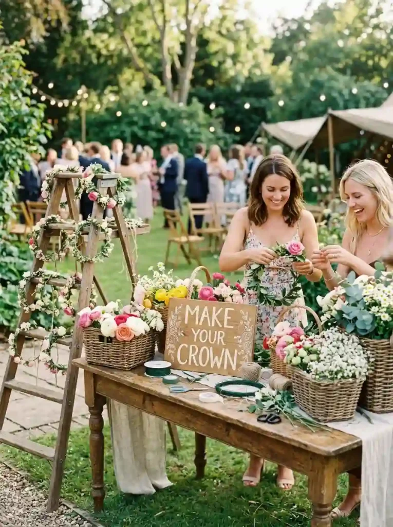 Floral Crown Bar for Guests