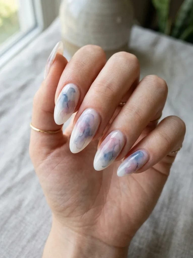 Ink Wash Watercolor Nails