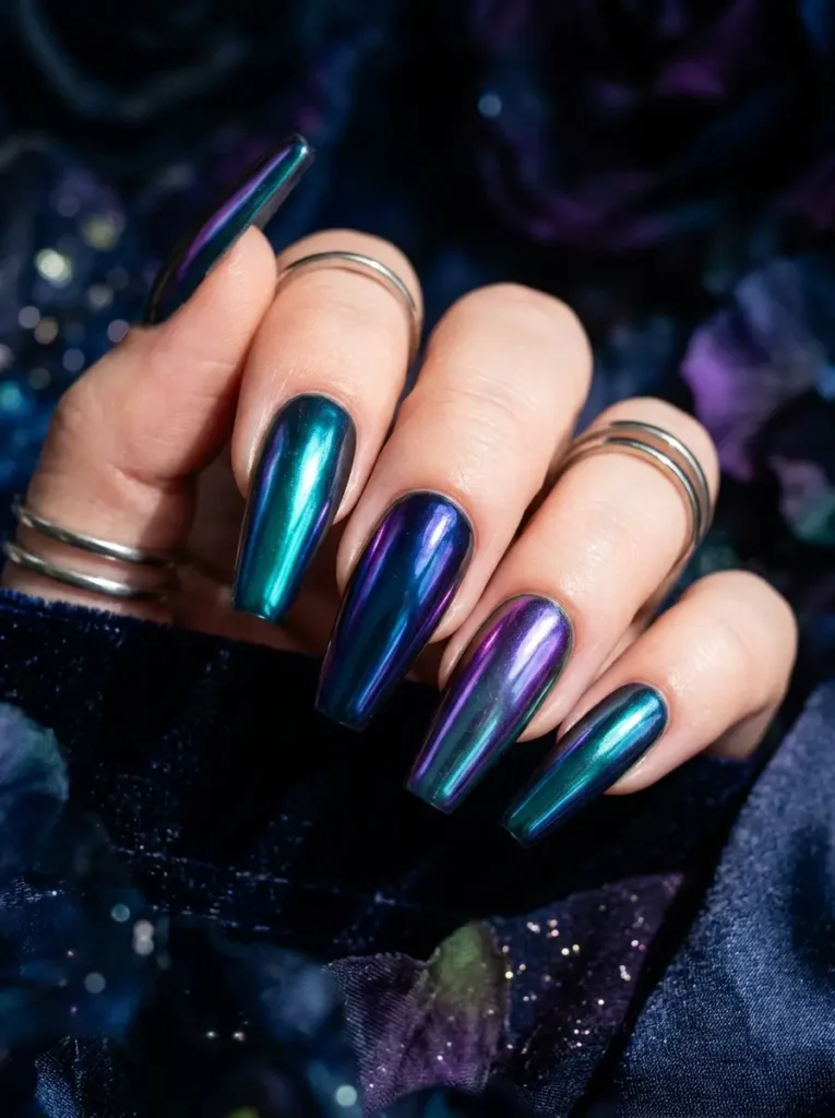 Aurora Chrome Nails