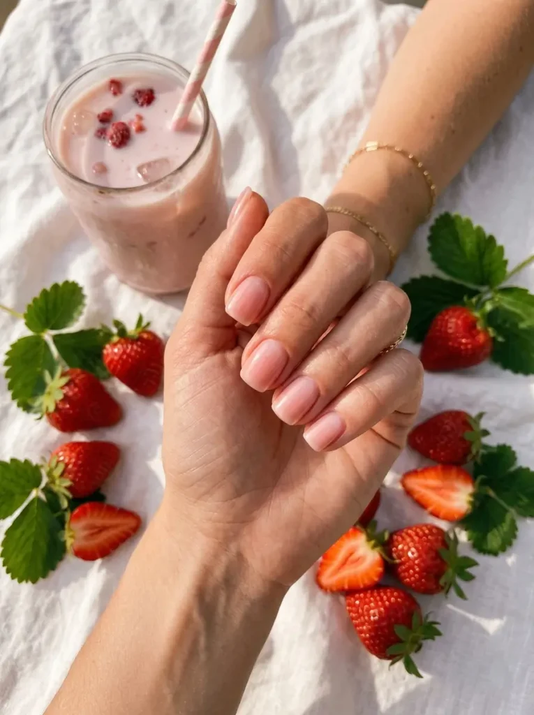 Strawberry Milk Nails