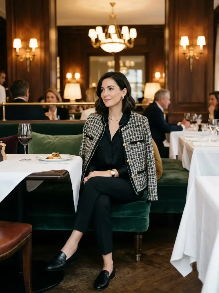 Tweed Jacket with Black Trousers