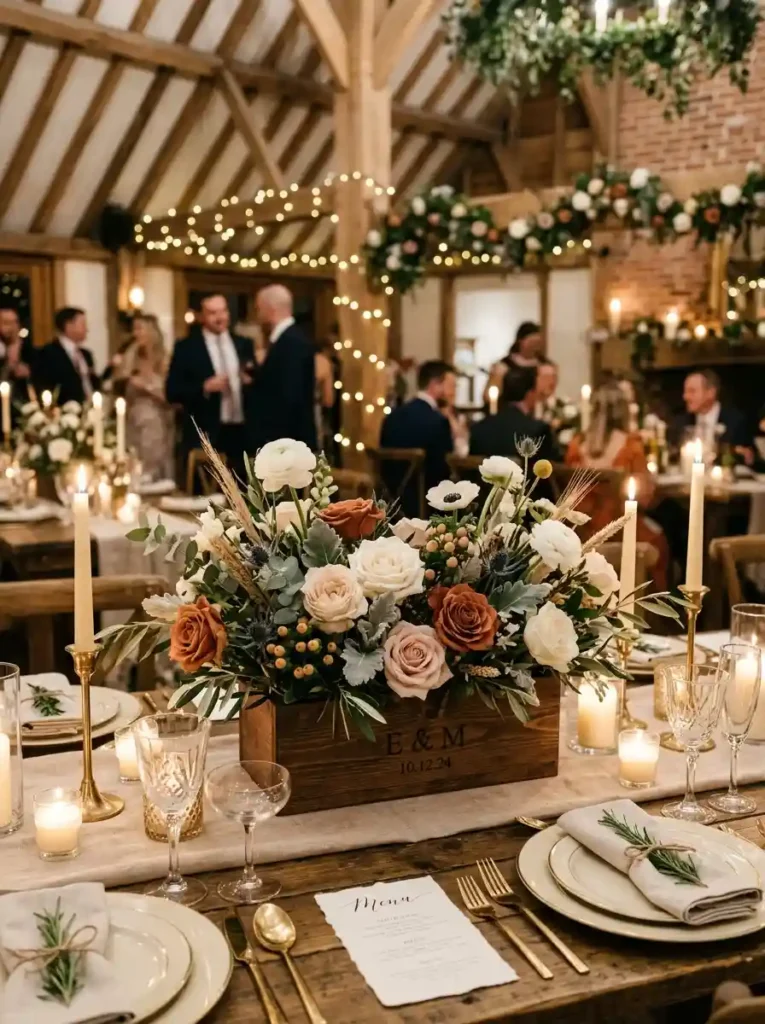 Wooden Box with Seasonal Flowers
