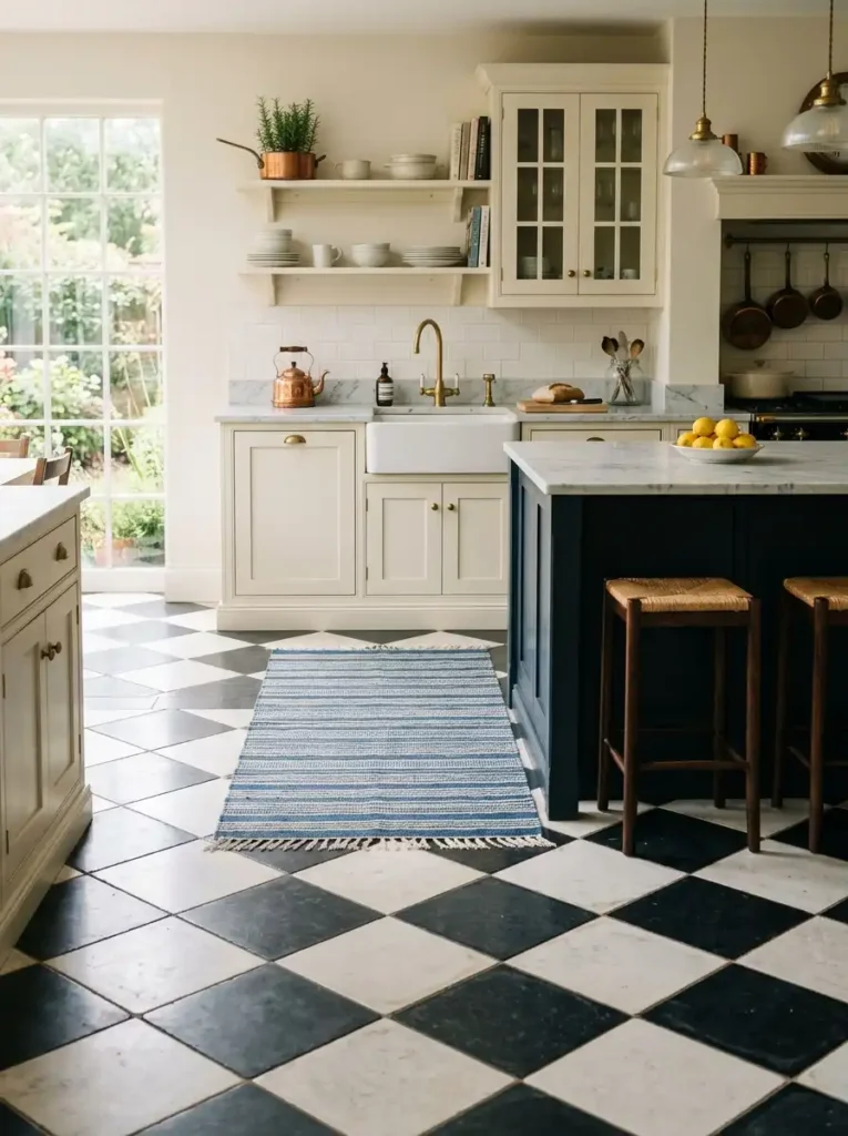Herringbone or Checkered Tile Floor