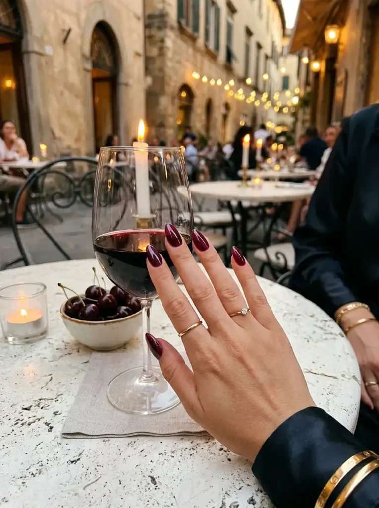 Black Cherry Glazed Nails