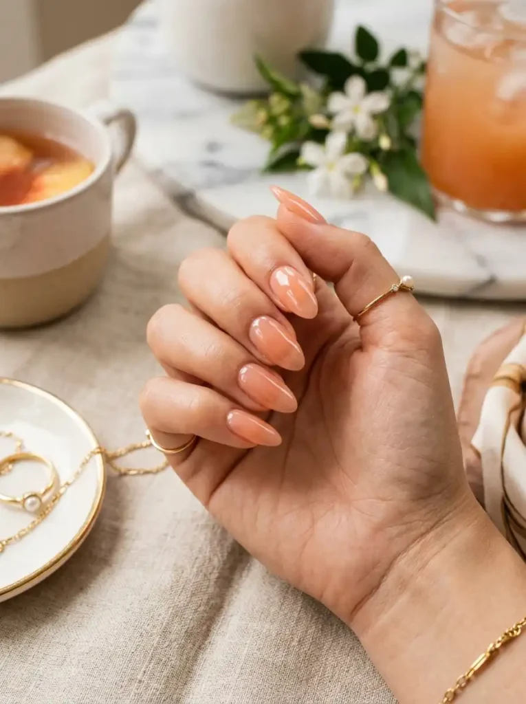 Jelly Peach Nails