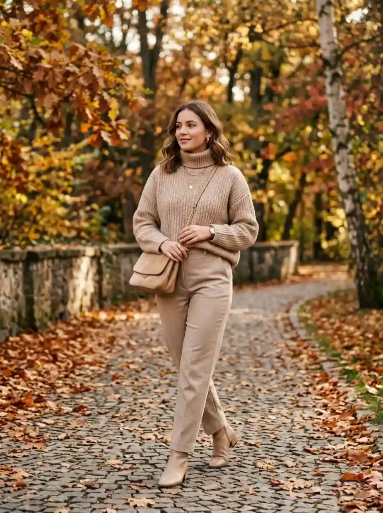 Monochrome Beige Fall Look