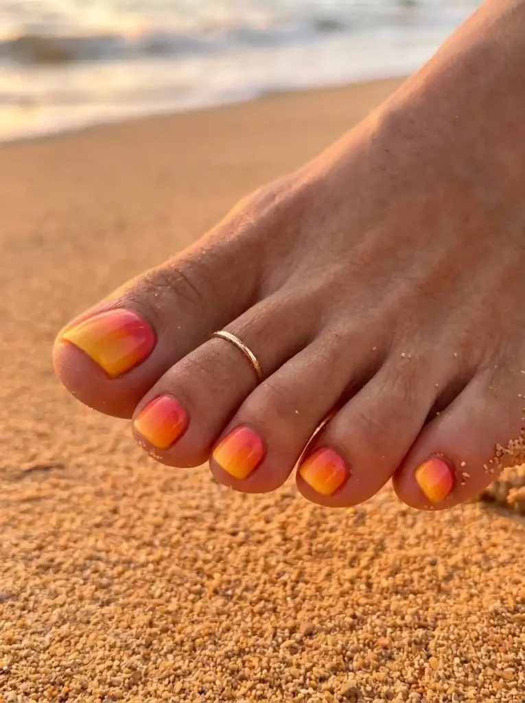 Sunset Ombre Toes