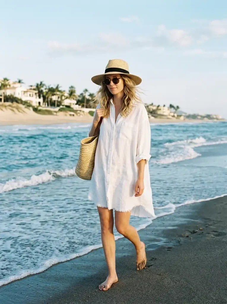 Oversized Beach Shirt Dress