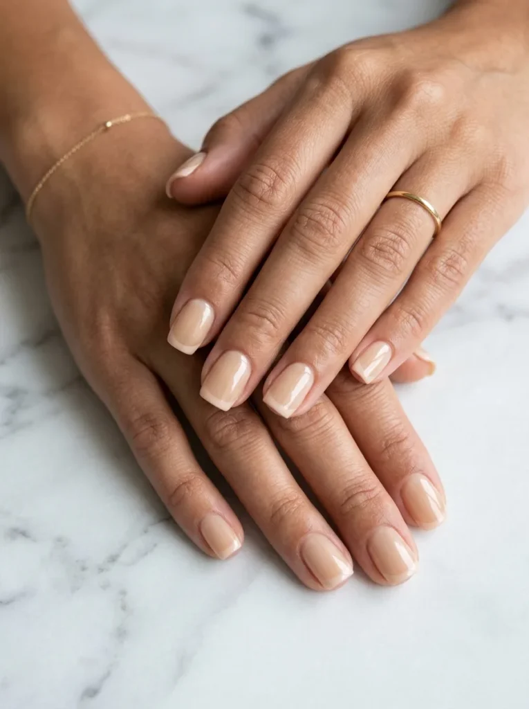 Glazed Nude French Nails