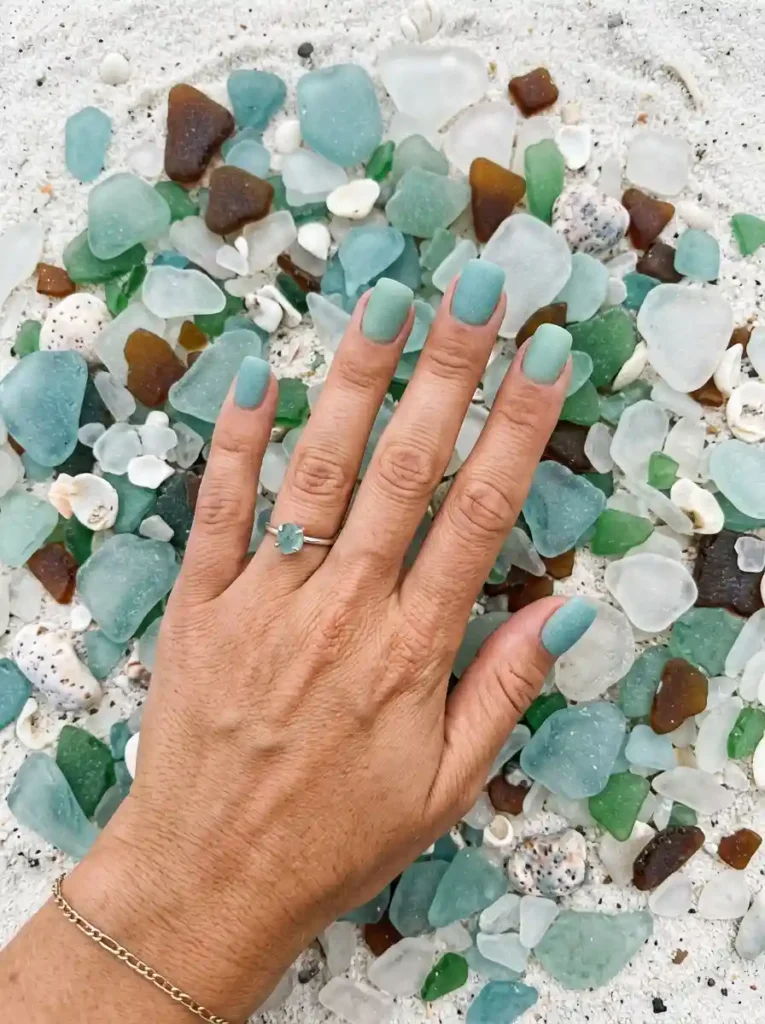 .Sea Glass Nails