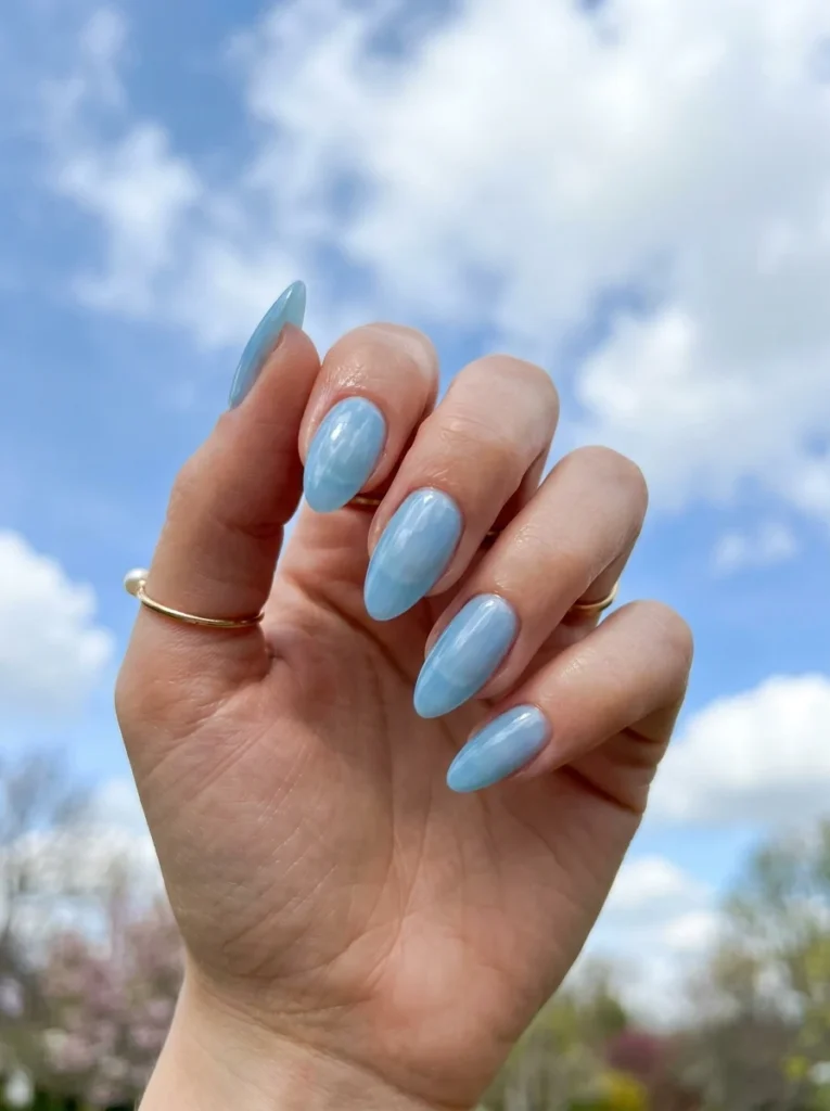 Sky Blue Jelly Nails