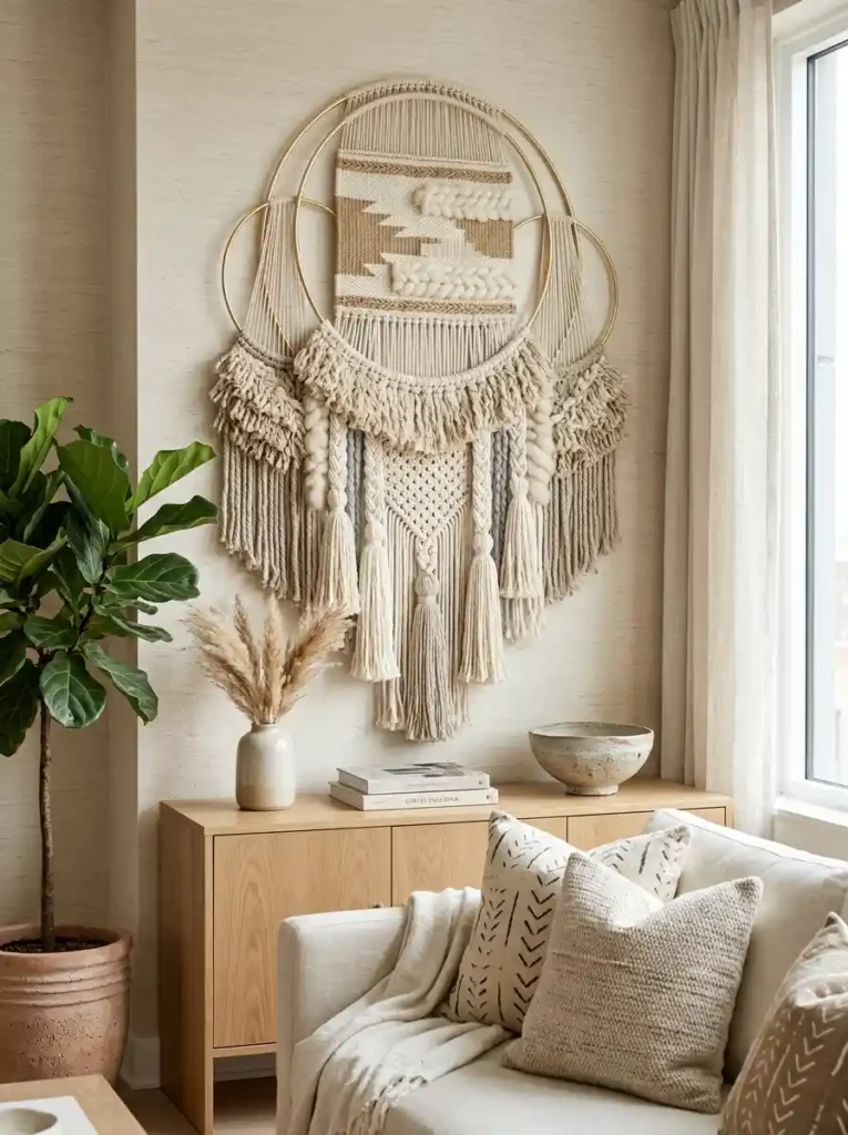 Layered Hoop Fiber Art