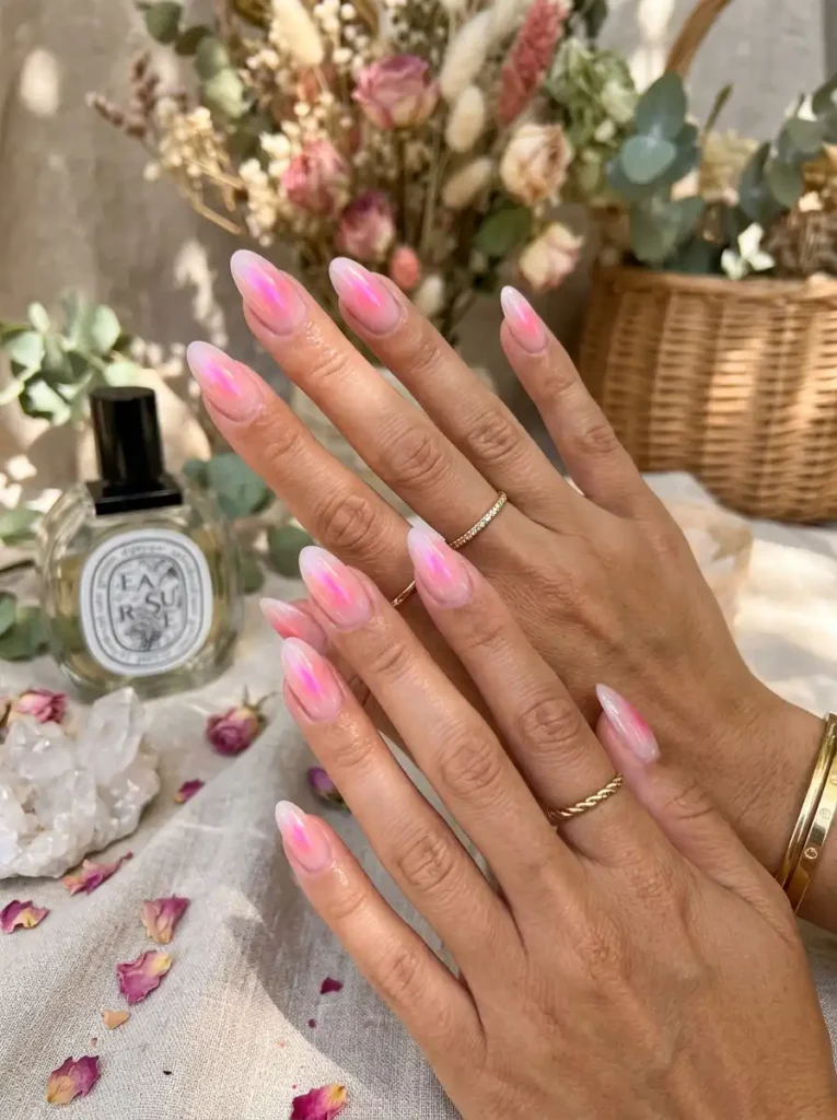 Pink Aura Nails