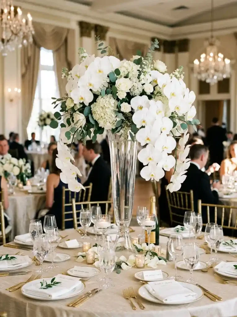 Elegant White Orchid Centerpiece