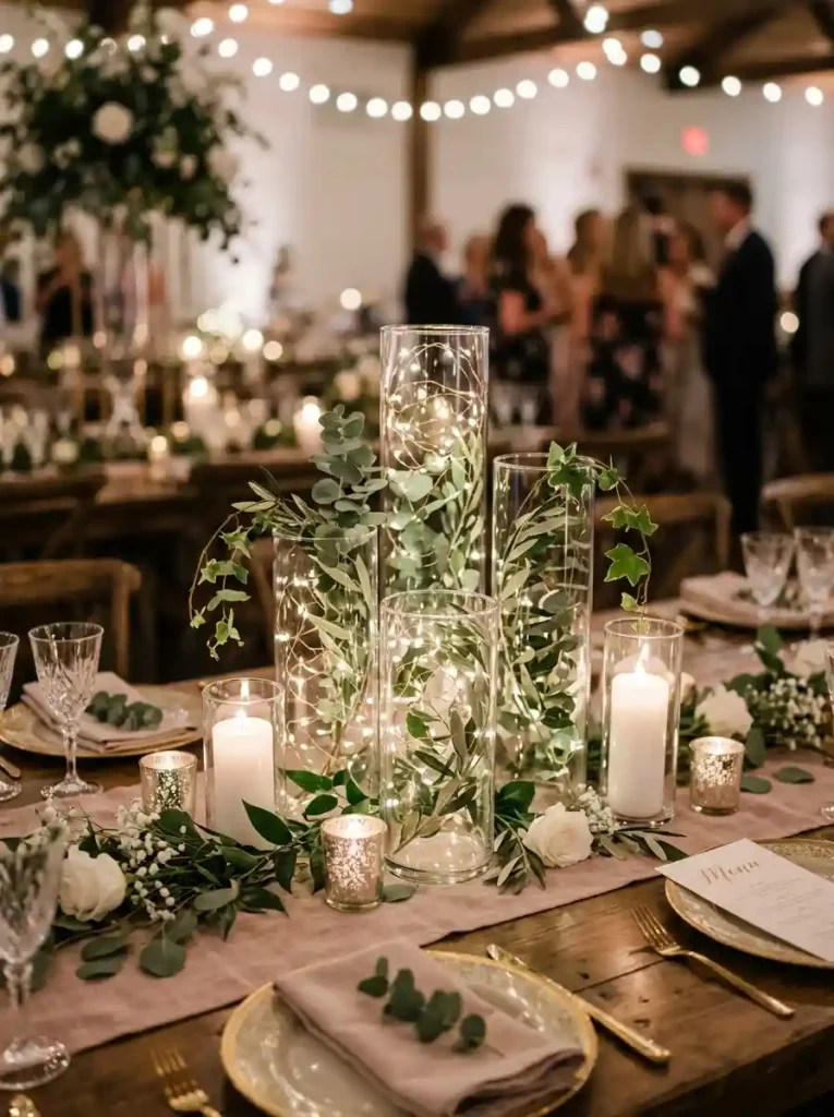 Romantic Fairy Light Centerpieces