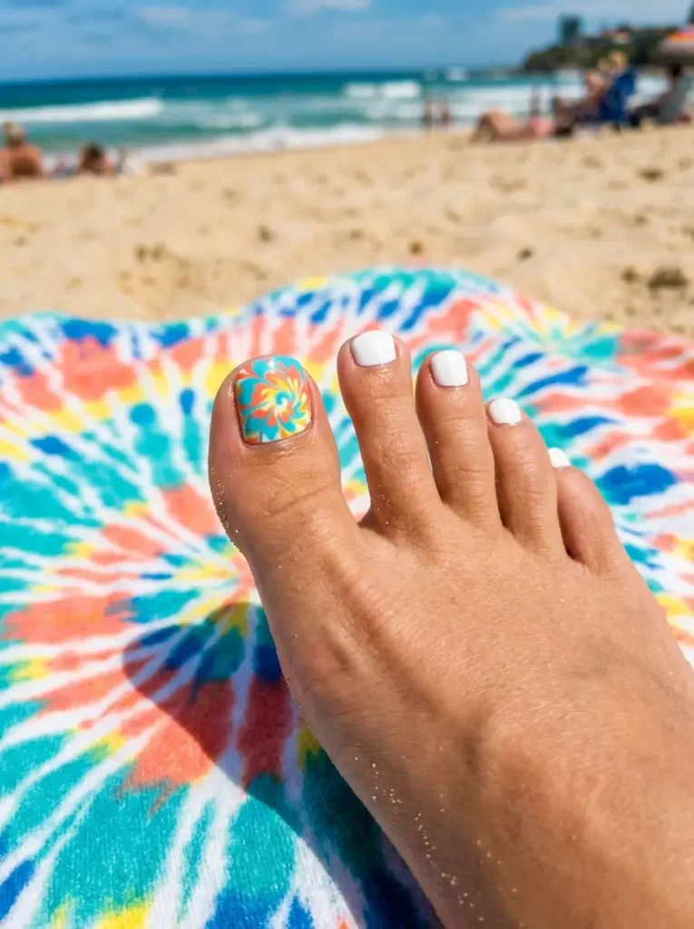 Tie-Dye Toenail Art