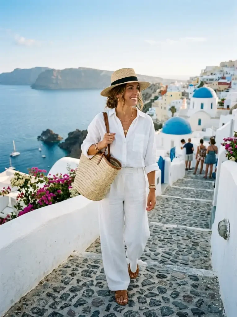 18.All-White Vacation Look