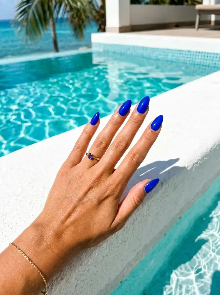 Bright Cobalt Blue Nails