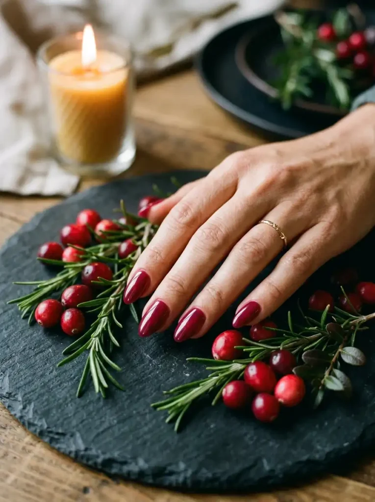 Glazed Cranberry Nails