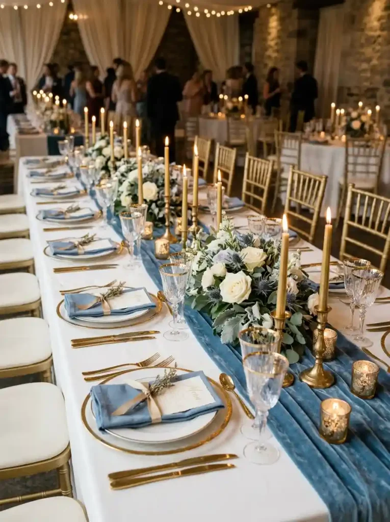 Blue Velvet Table Runners