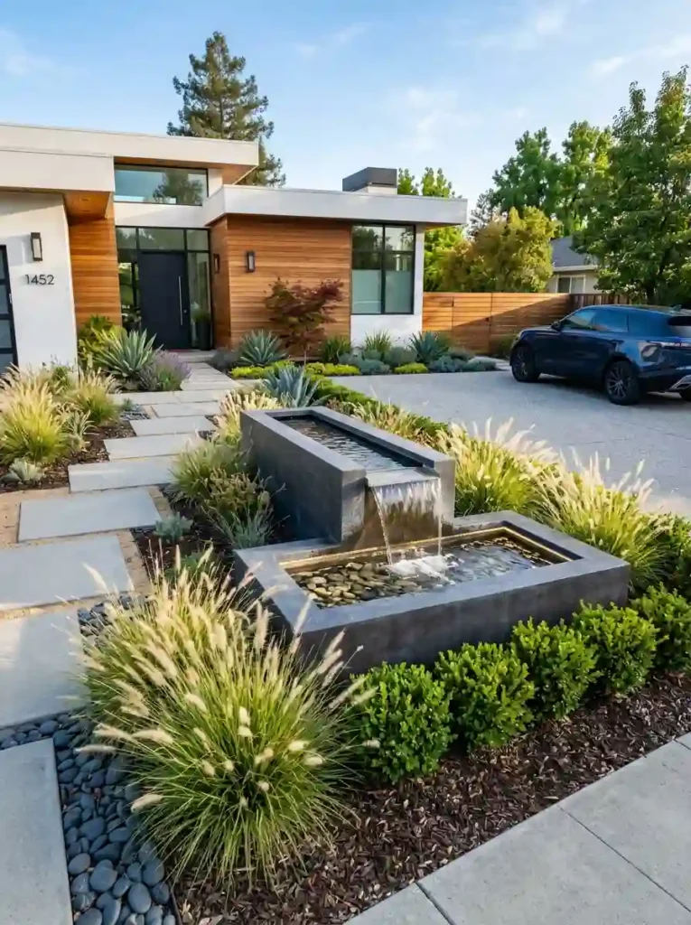 Modern Minimalist Fountain Garden