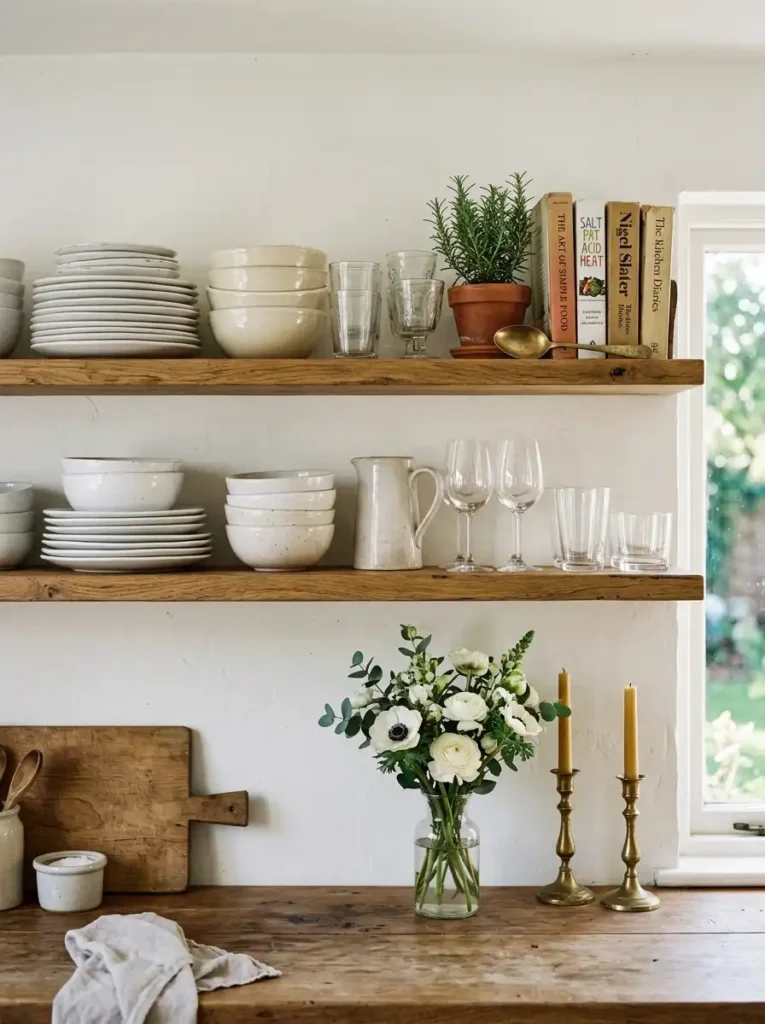 Open Shelving with Curated Dishware