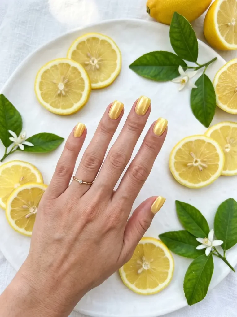 Glazed Lemon Nails