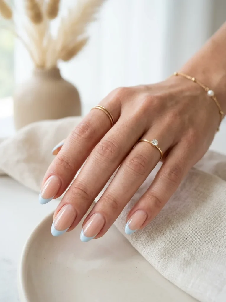 Ice Blue French Tips