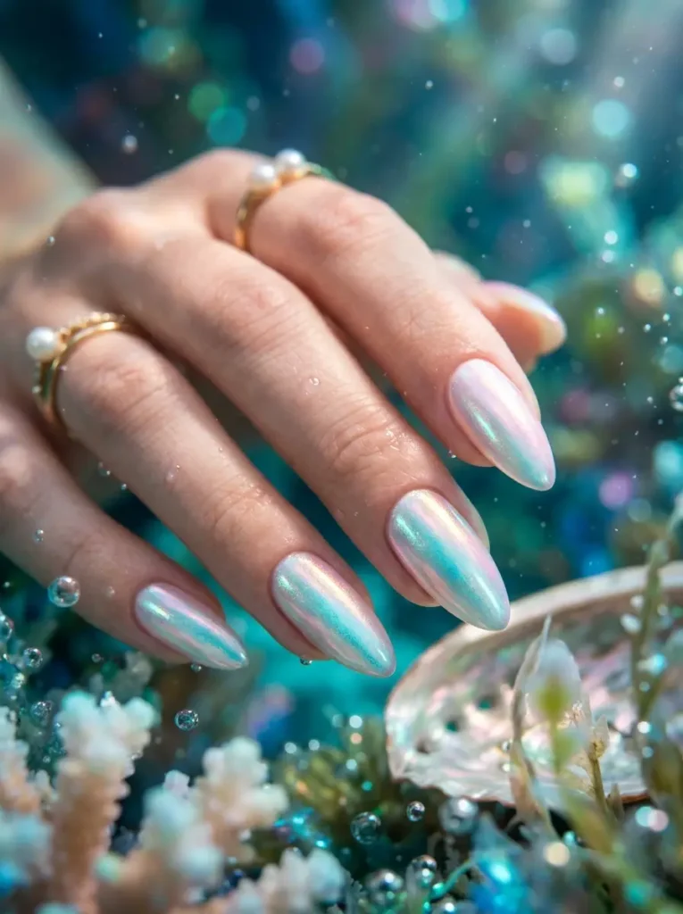 Pearl Mermaid Nails