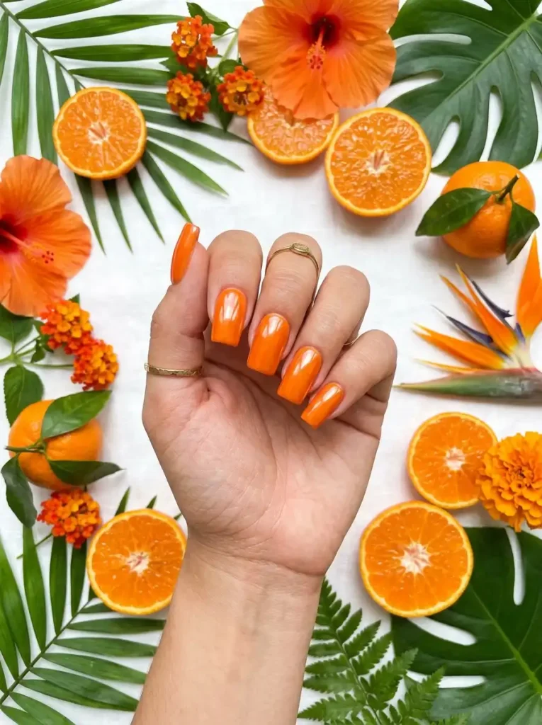 Glazed Tangerine Nails