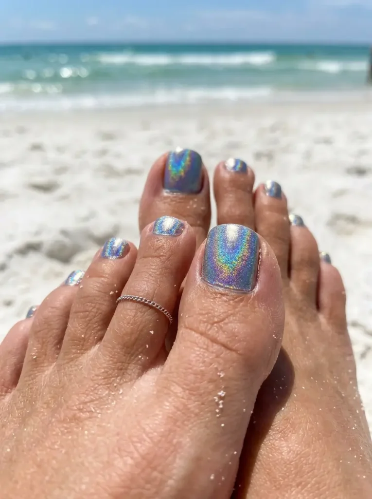 Holographic Silver Toes