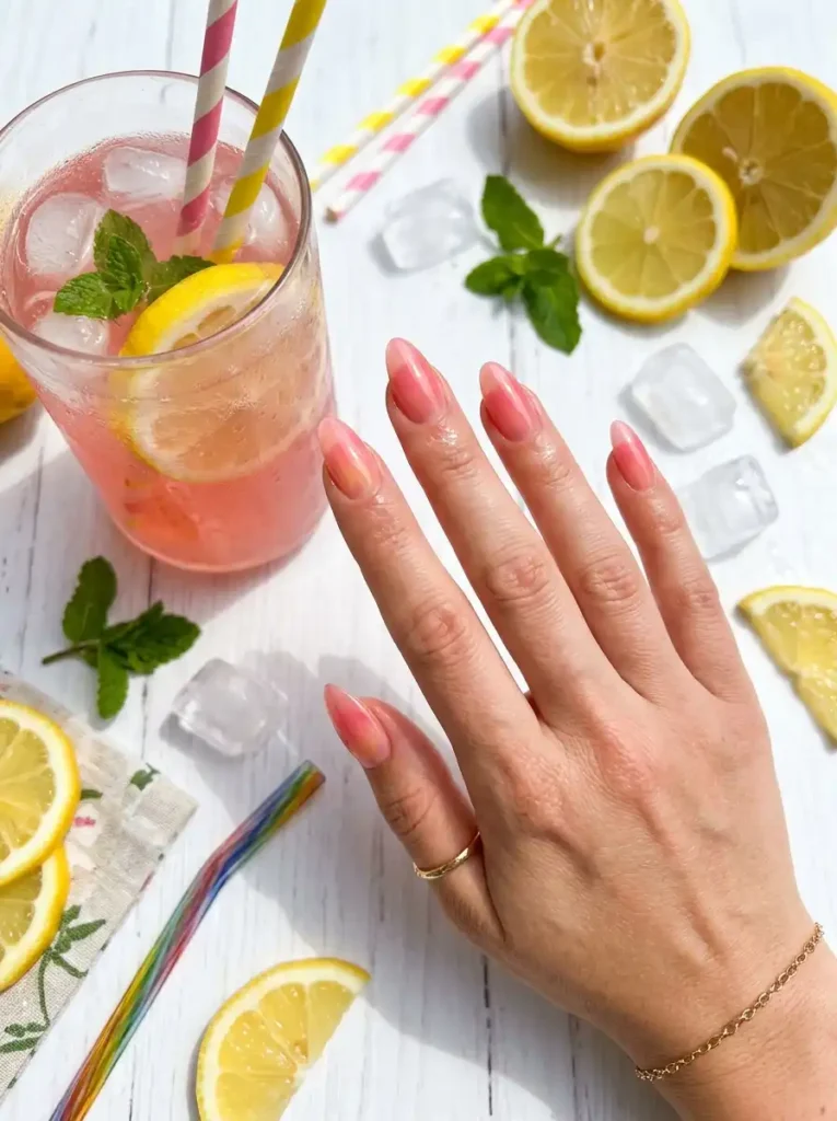 Pink Lemonade Nails