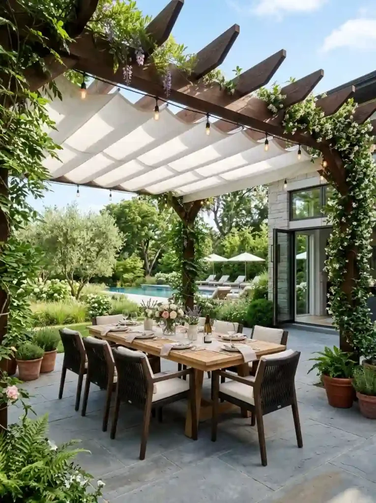 Pergola with Retractable Canopy