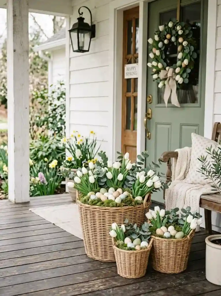 Woven Basket Flower Display