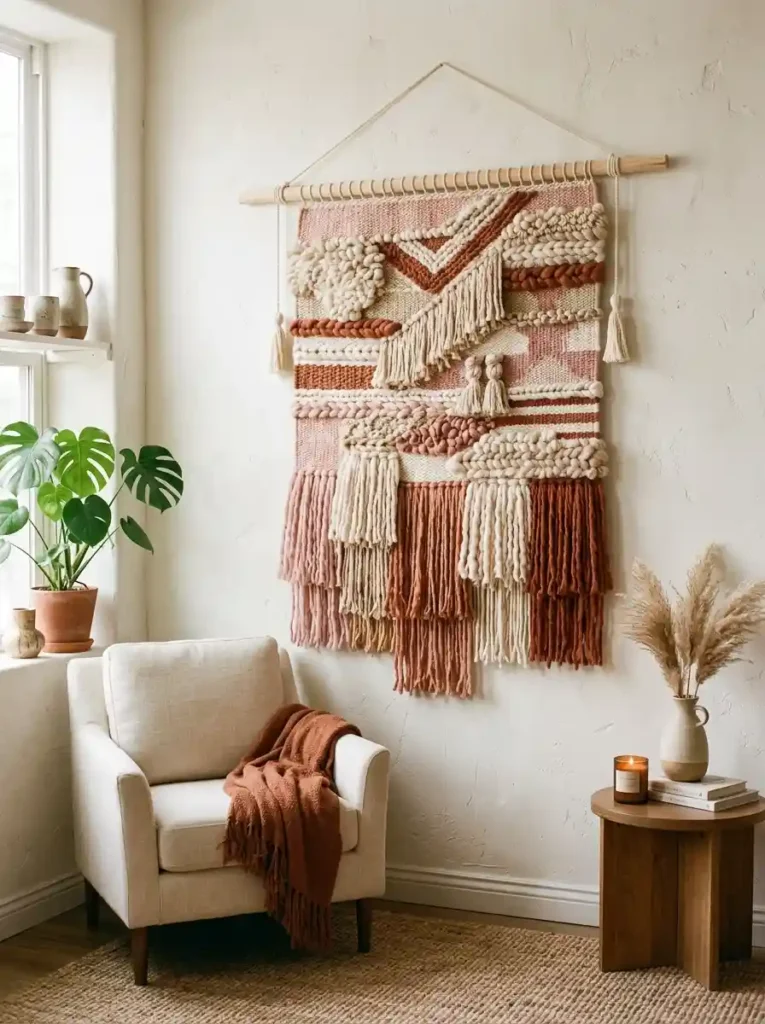 .Woven Yarn Wall Tapestry