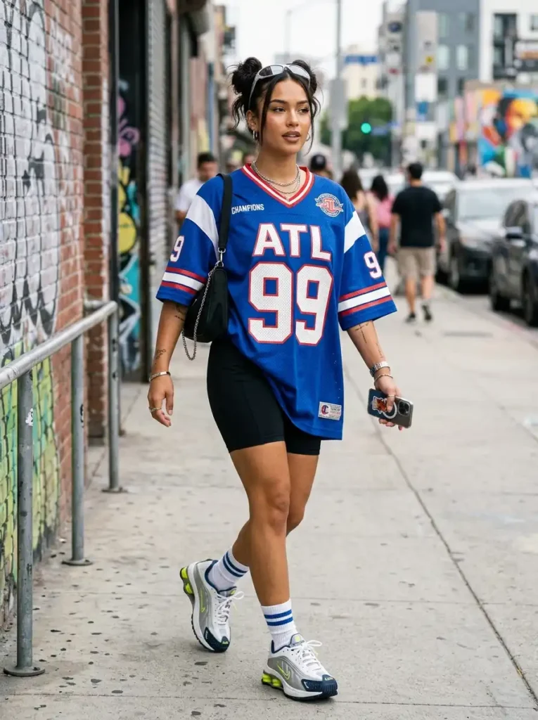 Oversized Jersey and Biker Shorts