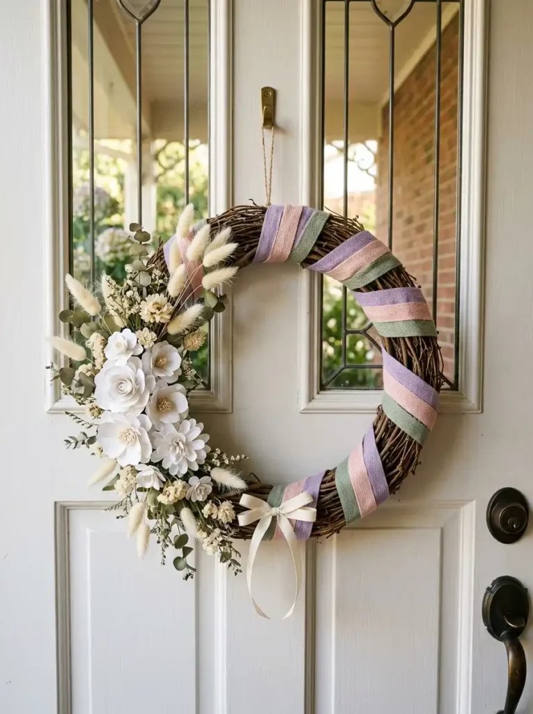 Ribbon-Wrapped Easter Wreath