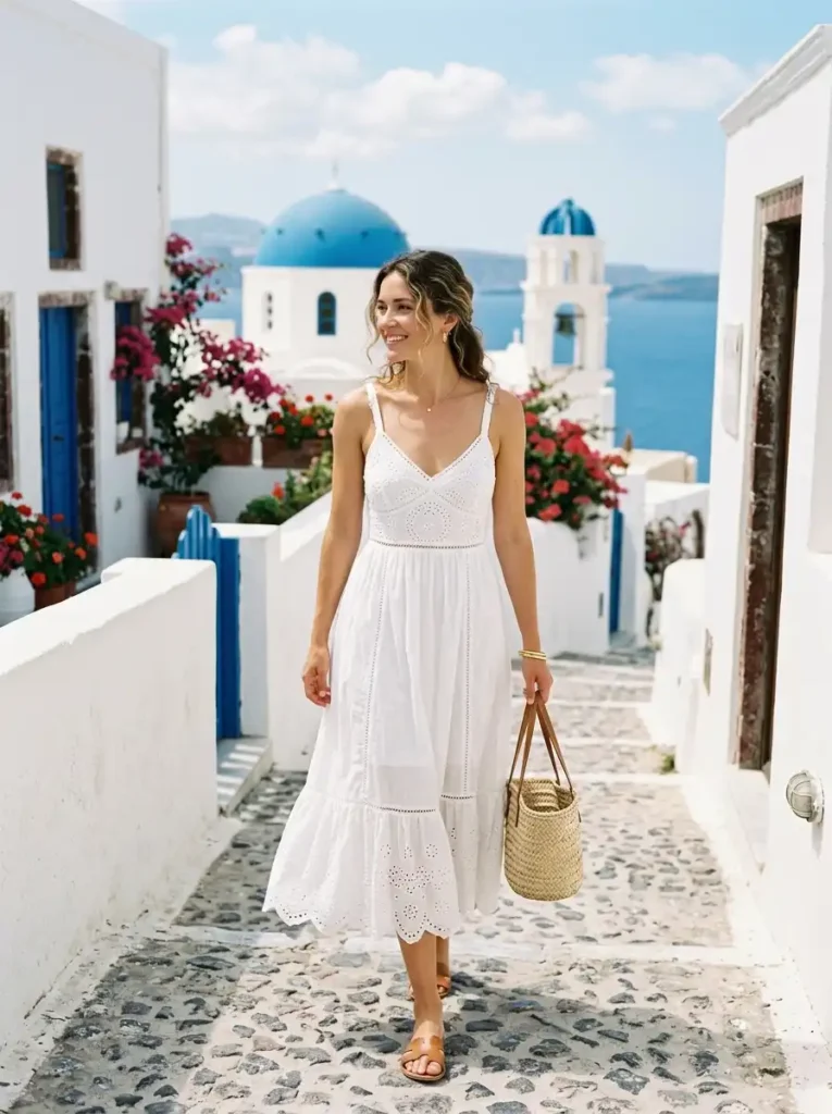 White Broderie Anglaise Dress