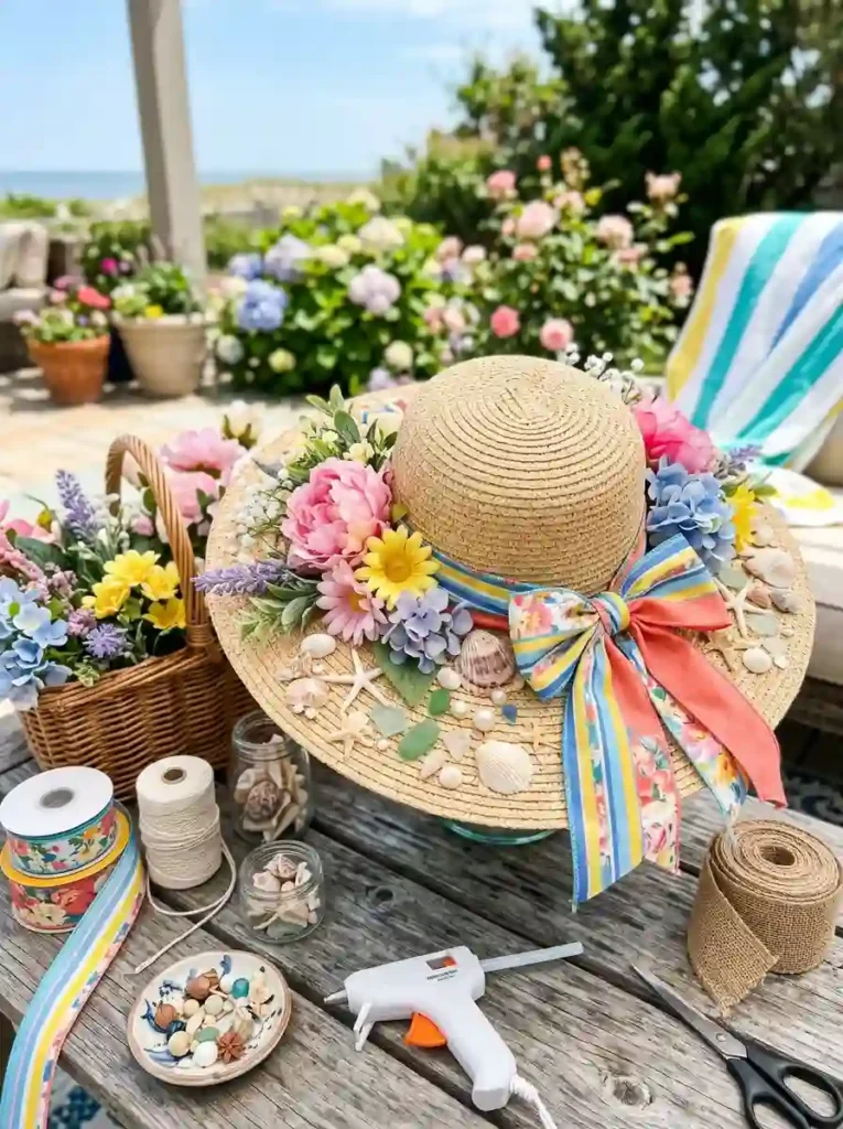 DIY Straw Hat Ribbon Makeover