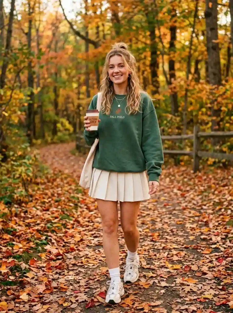 Sweatshirt and Tennis Skirt