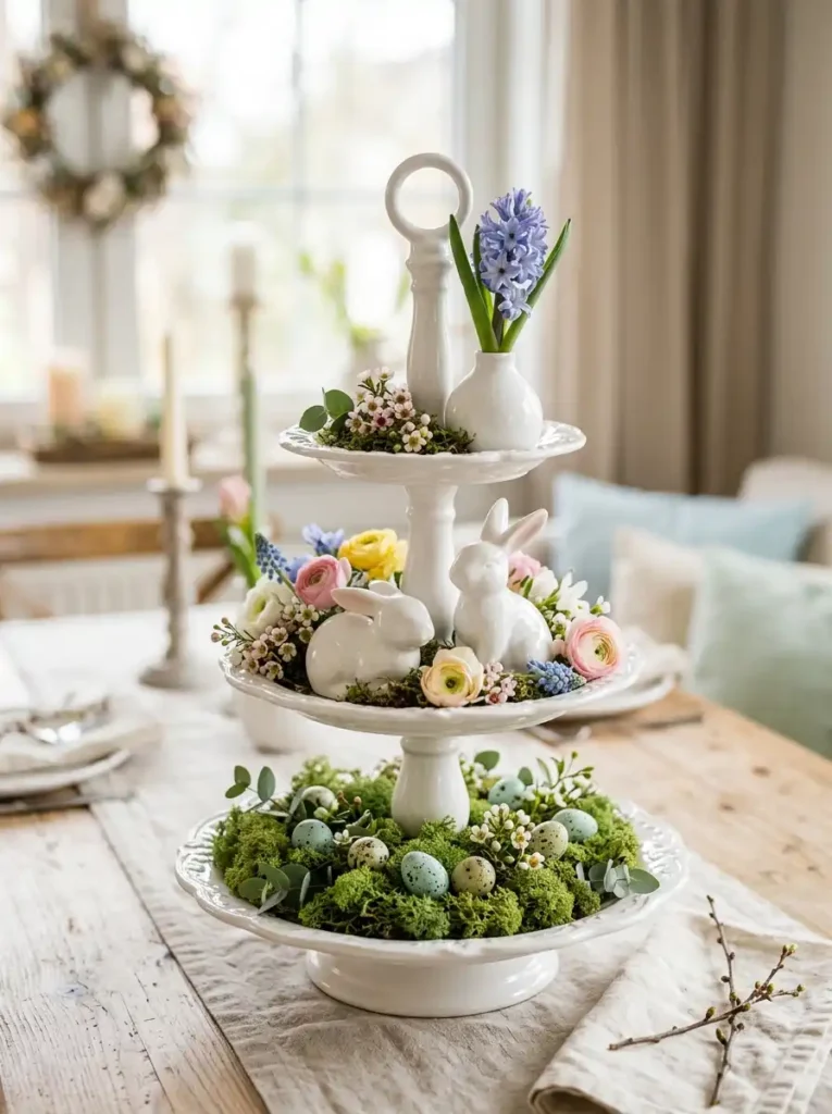 Vintage Cake Stand Easter Display