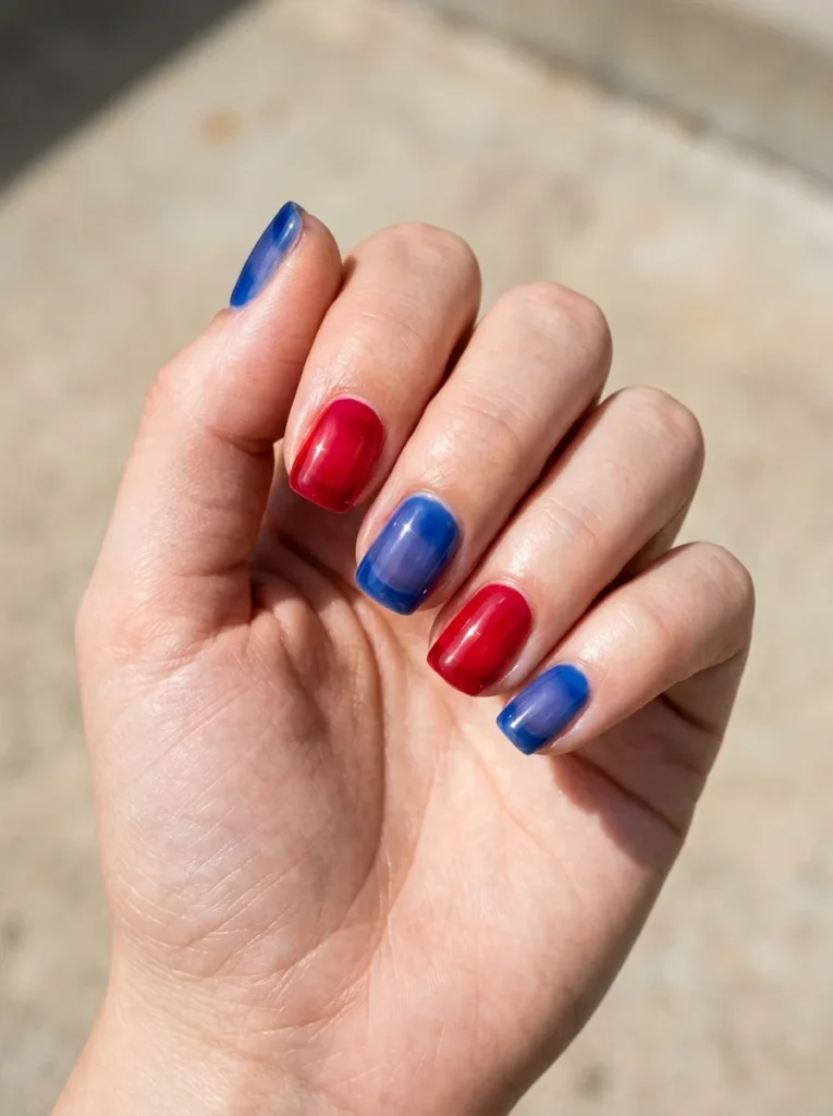 Jelly Color-Block Nails