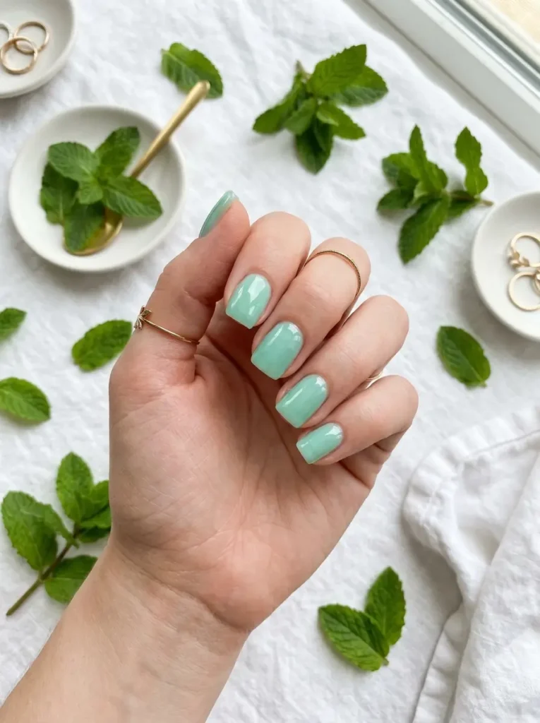 Mint Jelly Nails