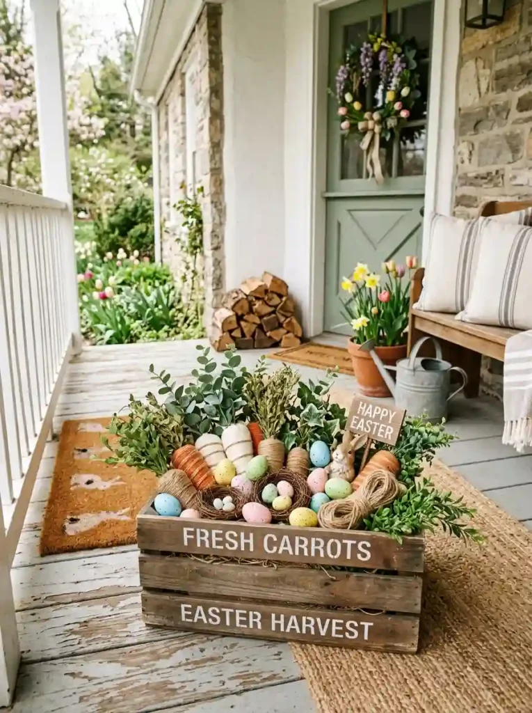 Faux Carrot Crate Display